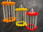 Designer Marigold & Rajnigandha Jhoomar Dangler Decor