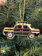 Embroidered Taxi-Cab Christmas Tree Ornament