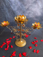 3 Lotus Flower Standing Tea Light Holder