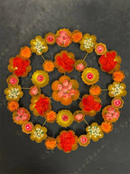 Designer Rangoli with Tea Light Holders