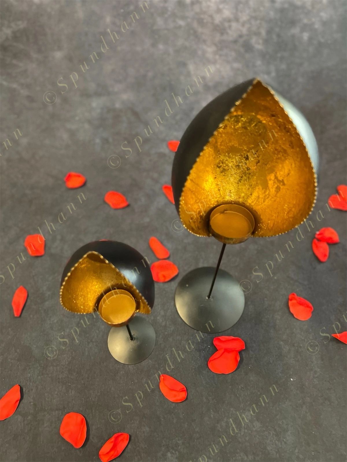 Diya Shaped Antique Dazzle Tea Light Holder