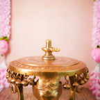 Handcrafted Brass Shivalingam idol with intricate detailing, perfect for home temples or spiritual rituals.