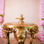 Handcrafted Brass Shivalingam idol with intricate detailing, perfect for home temples or spiritual rituals.
