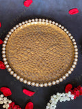 Decorative Pearl Studded Gold Color Platter