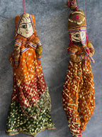 Ethnic Indian Rajasthani Kathputli Set of 2 (Puppet Dolls) #2