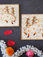 Pichwai Cows in White Square Wall Hanging Plate