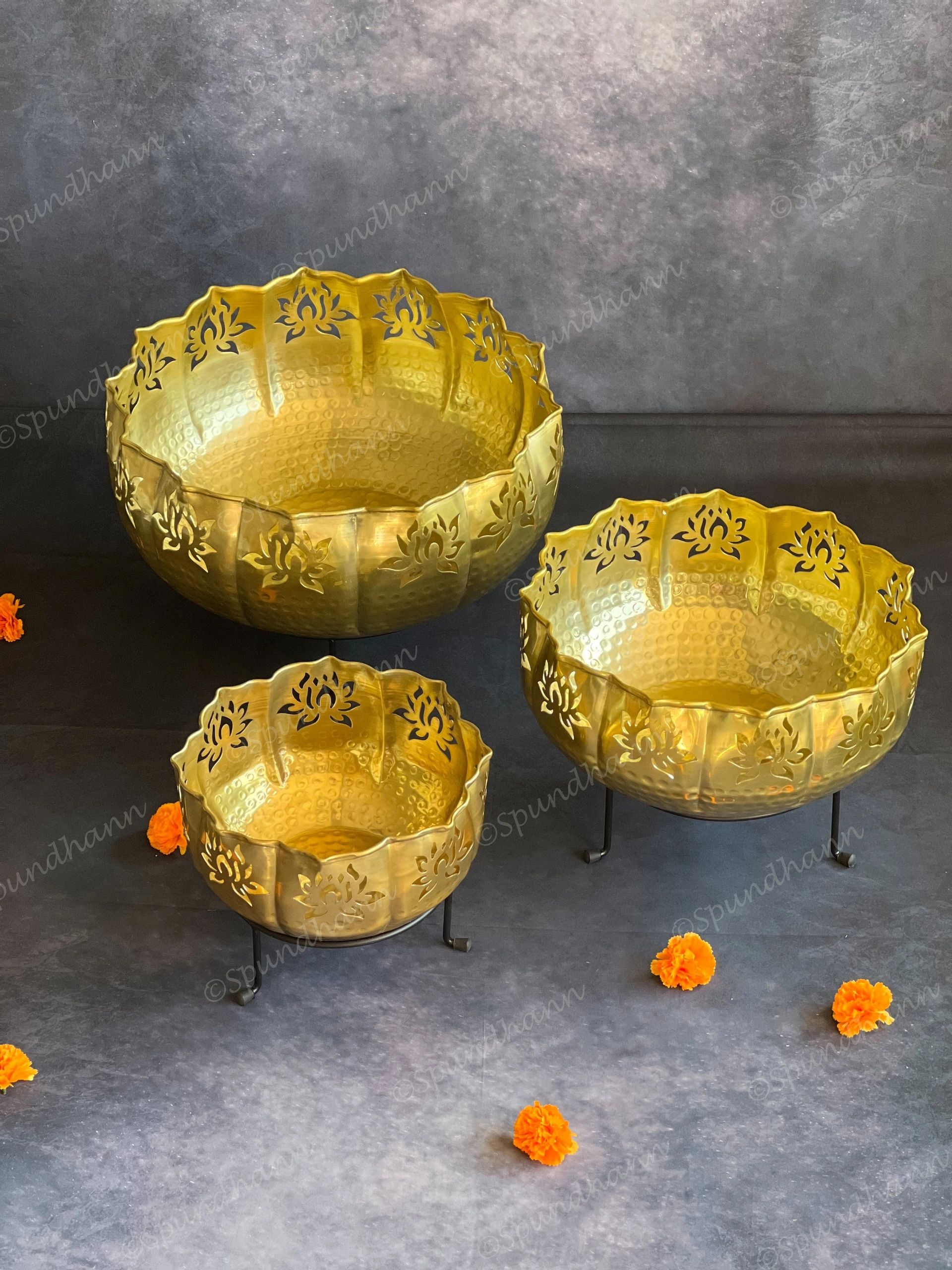 Beautiful Majestic Lotus Cutwork Urli