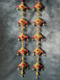 String of Pillows Kites with bells, center Bead -Single String