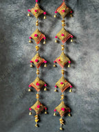 String of Pillows Kites with bells, center Bead -Single String