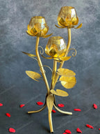 Spectacular Glass Bouquet Floral Standing Tea Light Holder