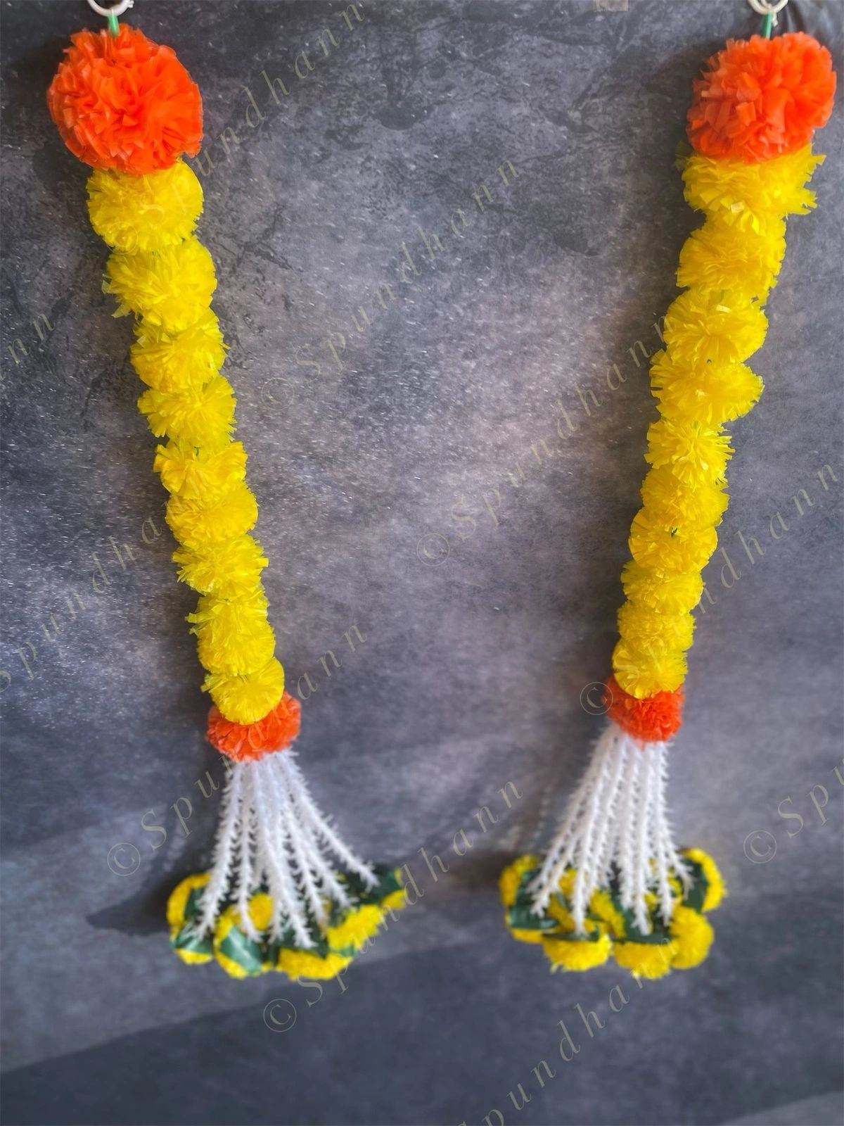 Yellow Marigold & Rajnigandha Dangler Strings - Two strings