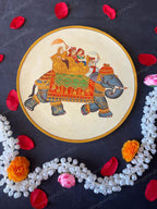 Pichwai Elephant Carriage Wall Hanging Plate