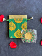 Leaf Print Potli with Studded Tea Light Gift Bags