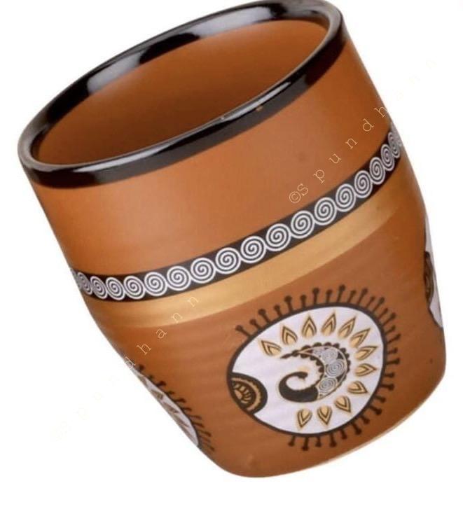 Warli Art Kulhad Chai Tea Cups Set of 6