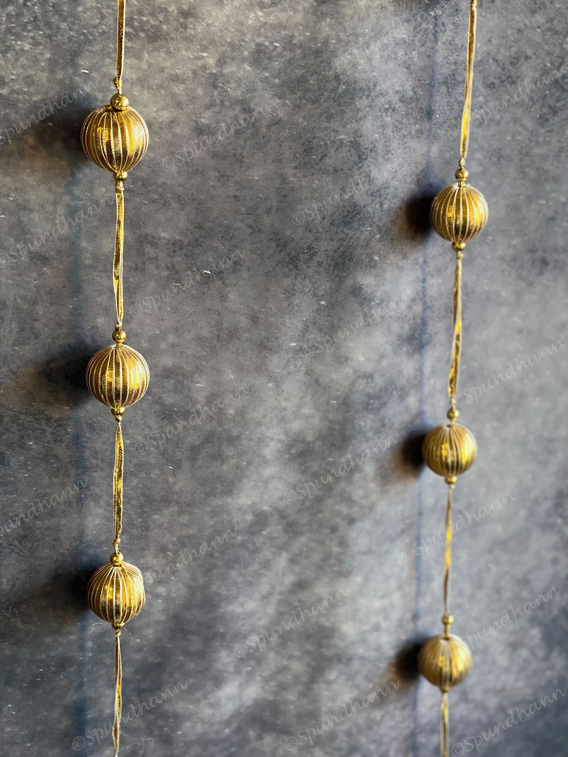 Golden Gota Balls & Tassels Long Dangler Strings Set of 2
