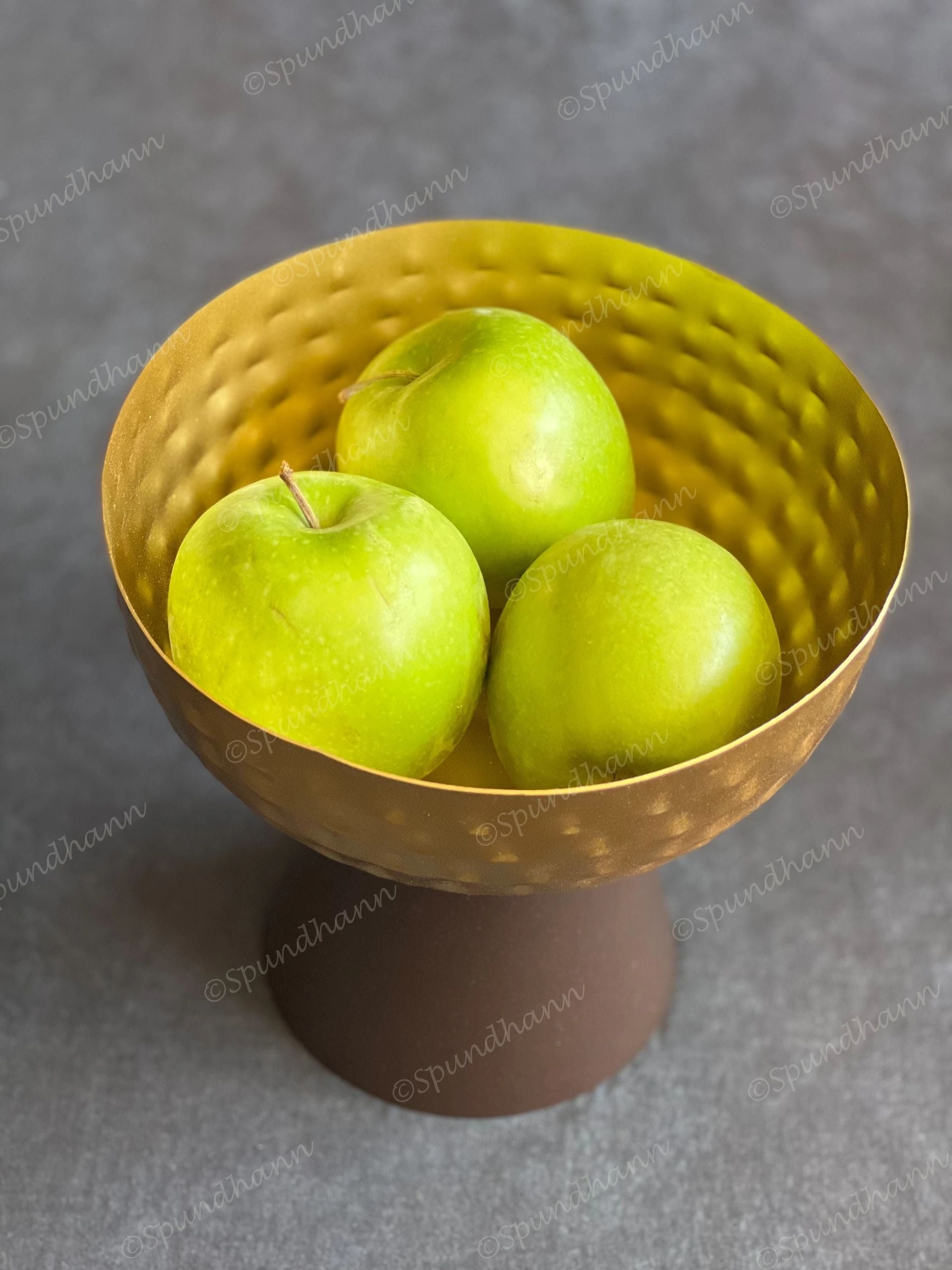 Hammered Gold Elevated Metal Dry Fruit Bowl