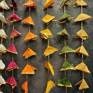 Designer Brocade Silk & Triangle Gota Dangler - Pack of 4 Strings