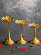 Stunning Standing Cutwork Lotus Tea Light Holder Set of 3
