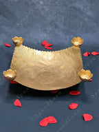 Square Metal Platter with 4 Tea Light Holders on Edges