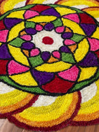 Multicolored Geometric Rangoli Floor Mat 4 ft