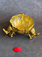 Lotus Cutwork Bowl with Elephant Stands