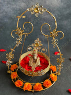 Golden Wired & Stone Studded Jhoola (Swing) for Deities