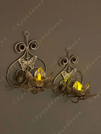 Butterfly & Lotus Wall Hanging Tea Light Holder Set of 2