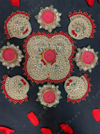 Kundan Rangoli Tea Light Holder Set