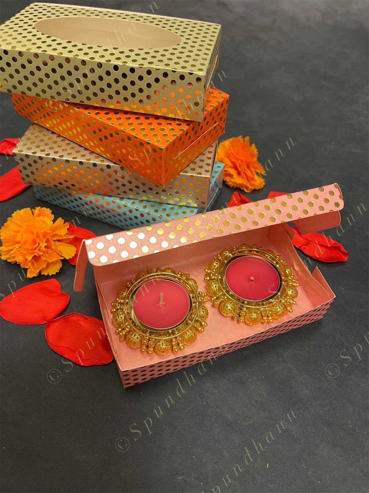 Paper Box with Gokhru Tea Light Holders