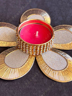Golden Flower Wire Tea Light holder