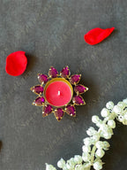 Gemstone Studded Tea Light Holder