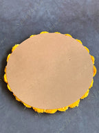 Marigold Circular Flower Placemat with Wood Base