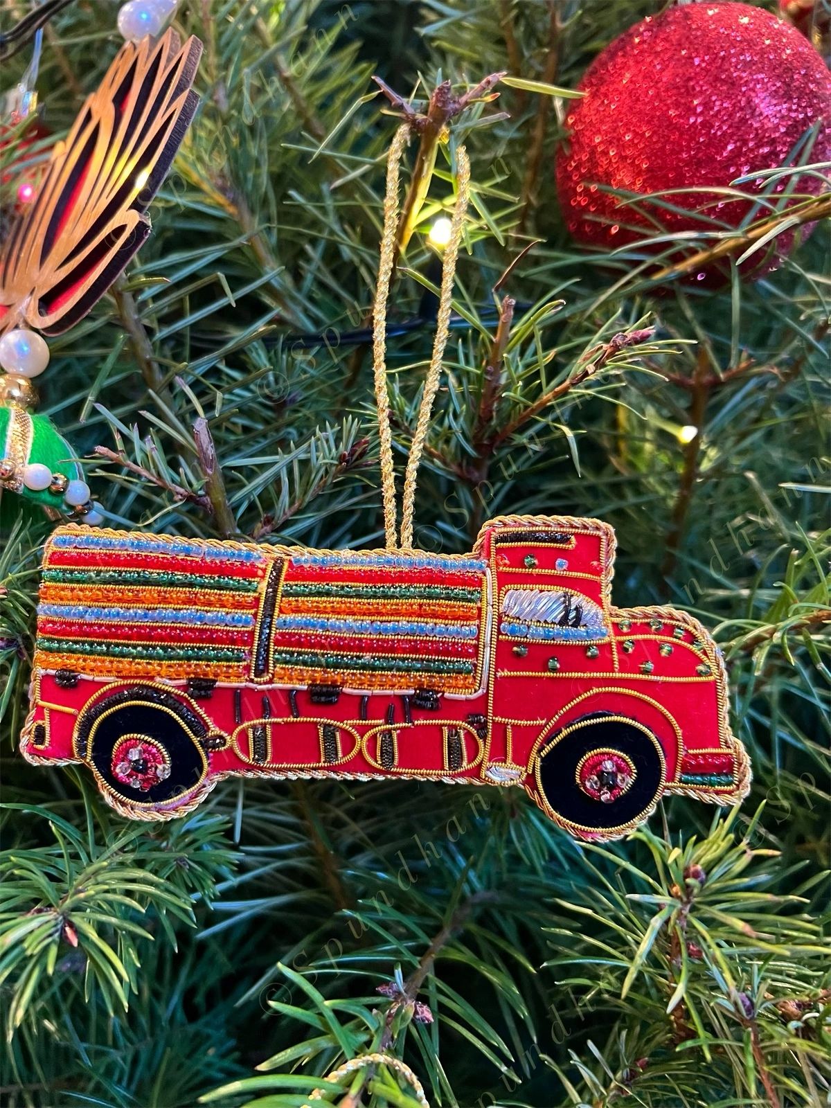 Embroidered Christmas Tree Ornament Set