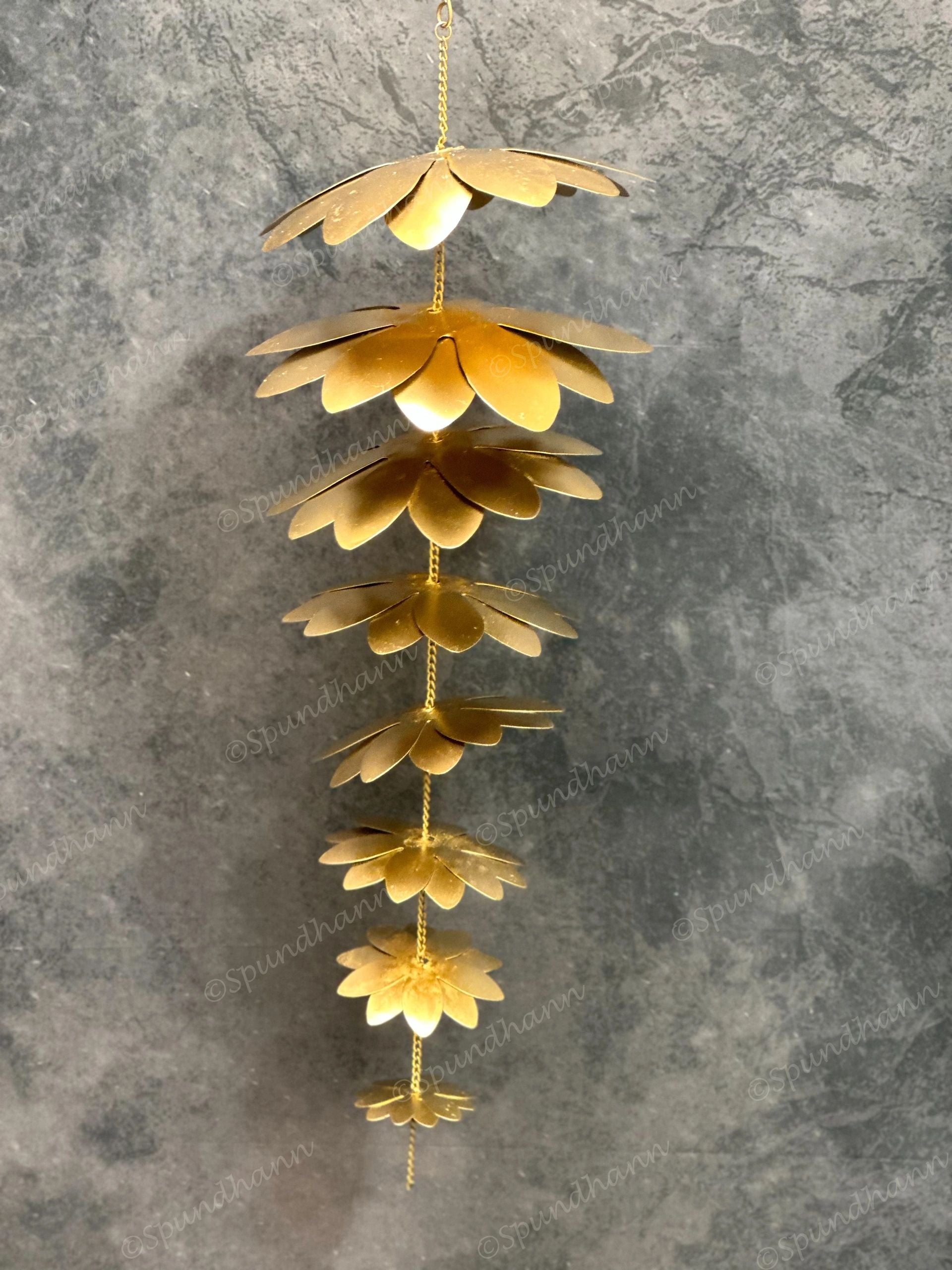 Large Reverse Hanging Metal Flower Ornament