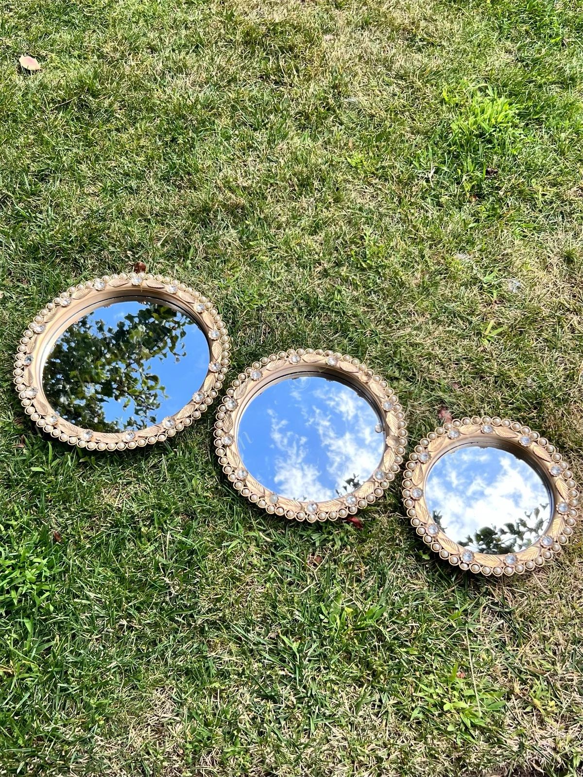 Decorative Round Elegant Mirror Platter/Plate