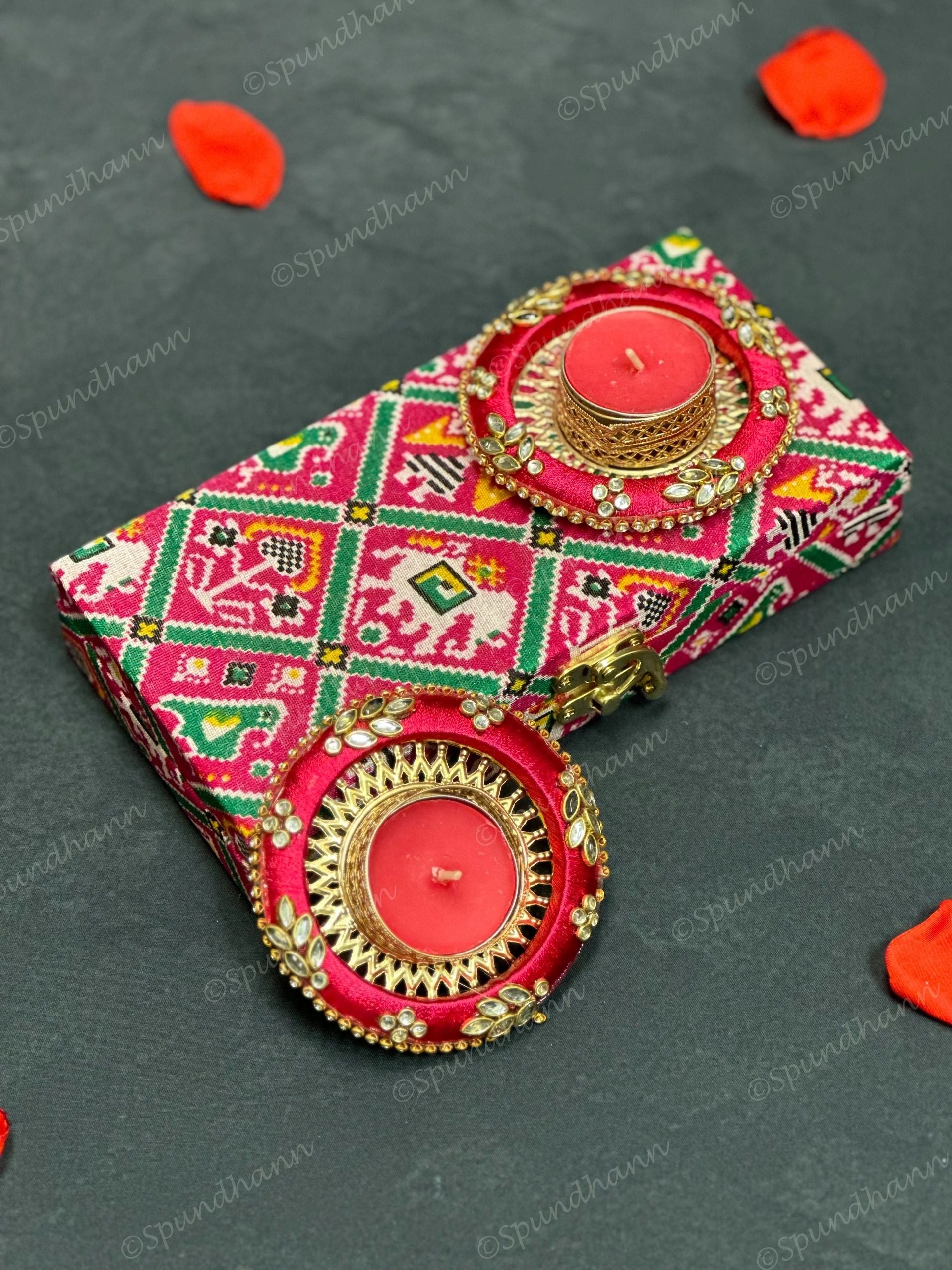 Rectangular Floral Patola Gift Box Only