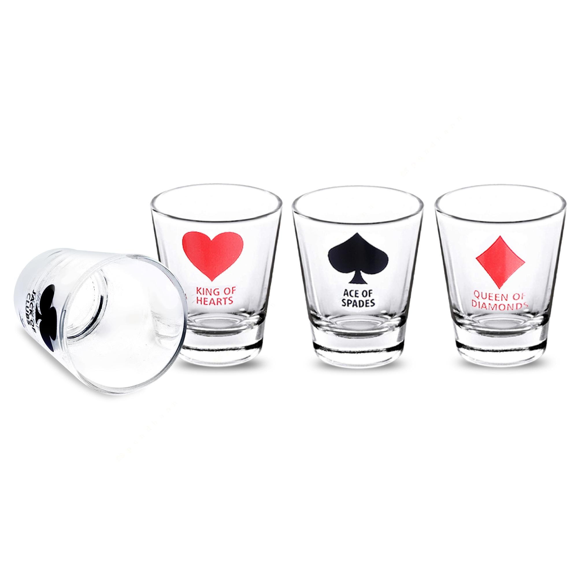 POKER SHOT GLASS SET OF 4
