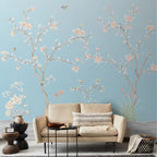 Life n Colors: Blue Chinoiserie Wallpaper, Flower Birds