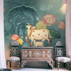 Life n Colors: Pichwai Style Wallpaper for Lobby and Temple