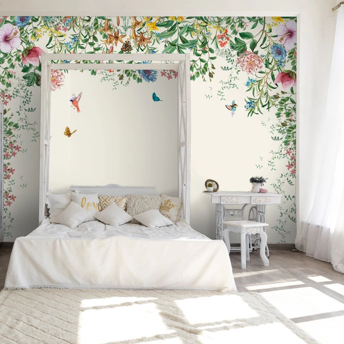 Life n Colors: Unique Hanging Floral and Bird Wallpaper