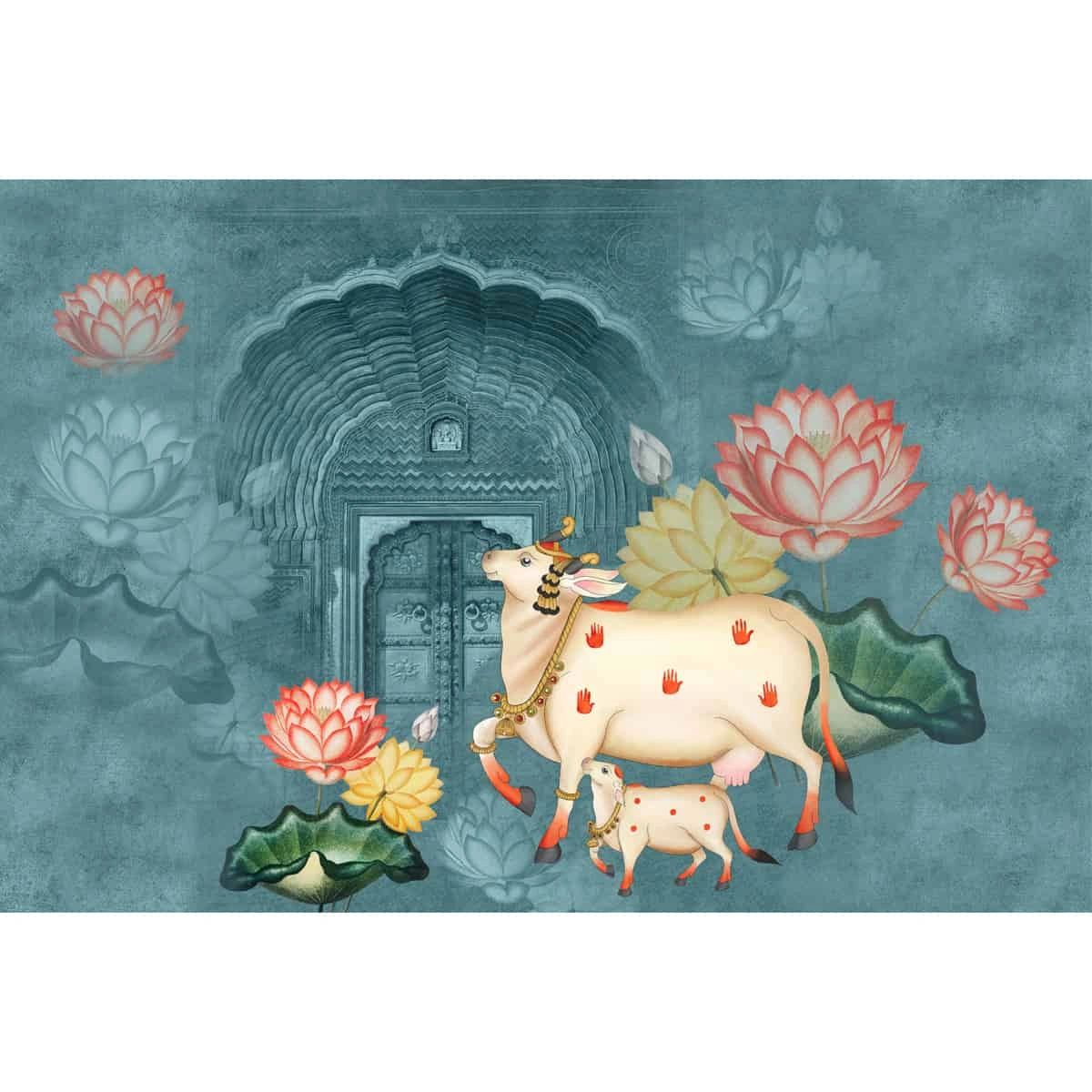 Life n Colors: Pichwai Style Wallpaper for Lobby and Temple