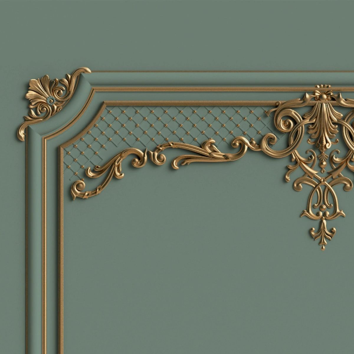 Life n Colors: 3D Molding Decorative Room Wallpaper, Green