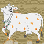 Life n Colors: White Cow and Lotuses, Pichwai Wallpaper