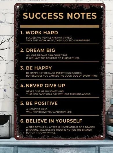 Motivational Quote Metal Tin Sign
