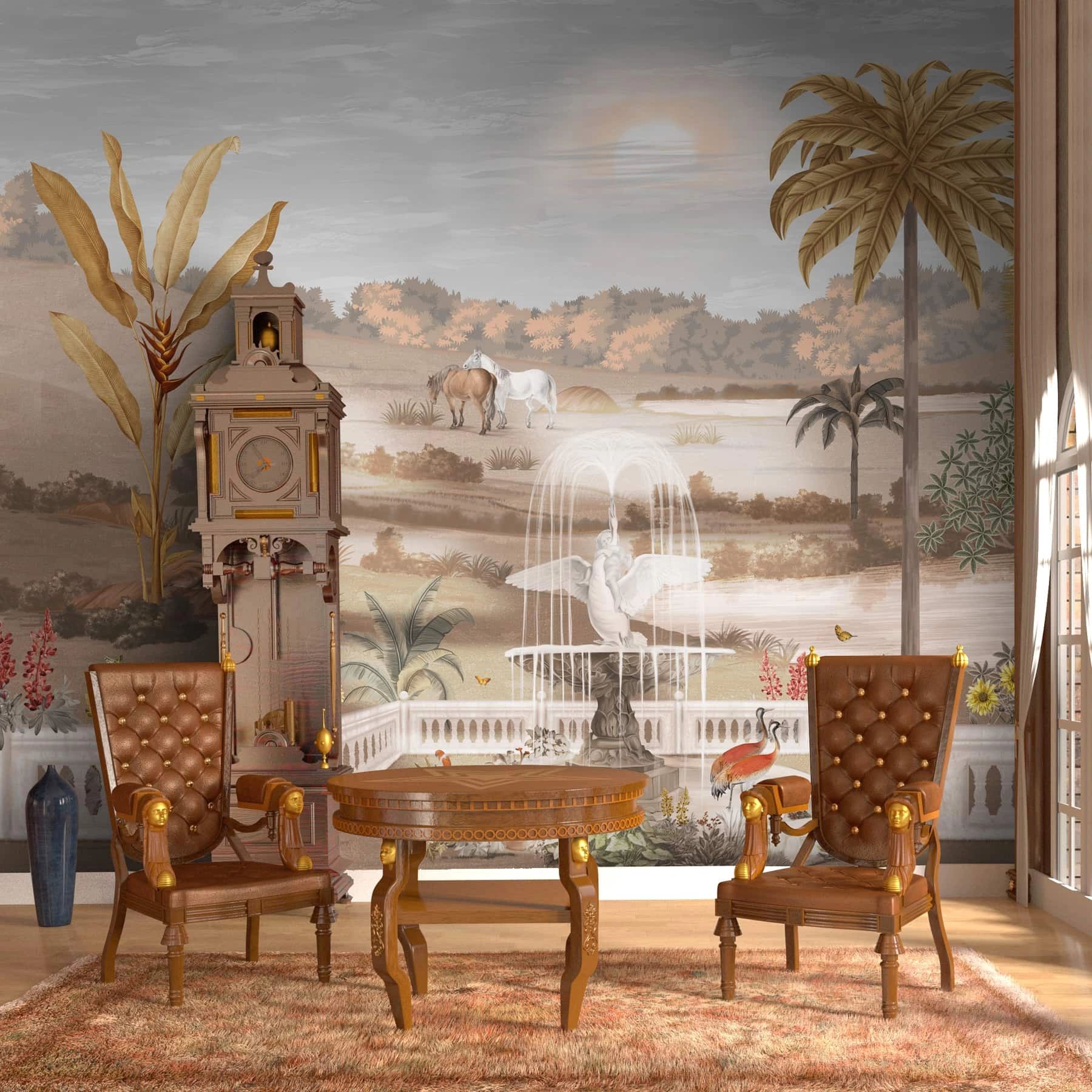 Life n Colors: Kasturi, Premium Wallpaper in Sepia Vintage Theme