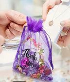 Sheer Organza Thank You Gift Bags (5pc)
