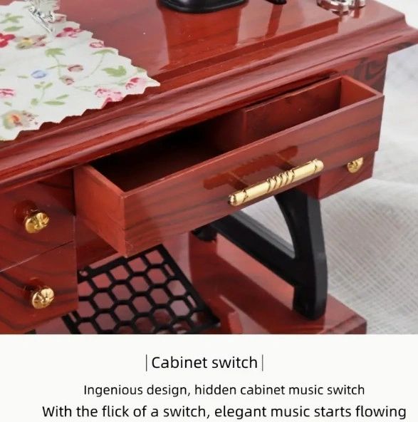 Vintage Sewing Machine Music Box