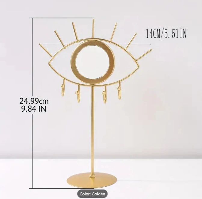 Golden Metal Jewelry Organizer Tower