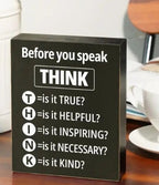 Think Before Speak Work Desk Decor
