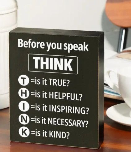 Think Before Speak Work Desk Decor
